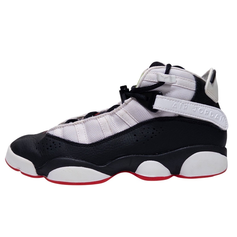 Nike Air Jordan 6 Rings Youth Sneakers Black‎ Red White Size 6Y